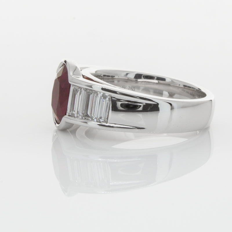 18ct White Gold Ruby & Diamond Ring-Ring-Walker & Hall