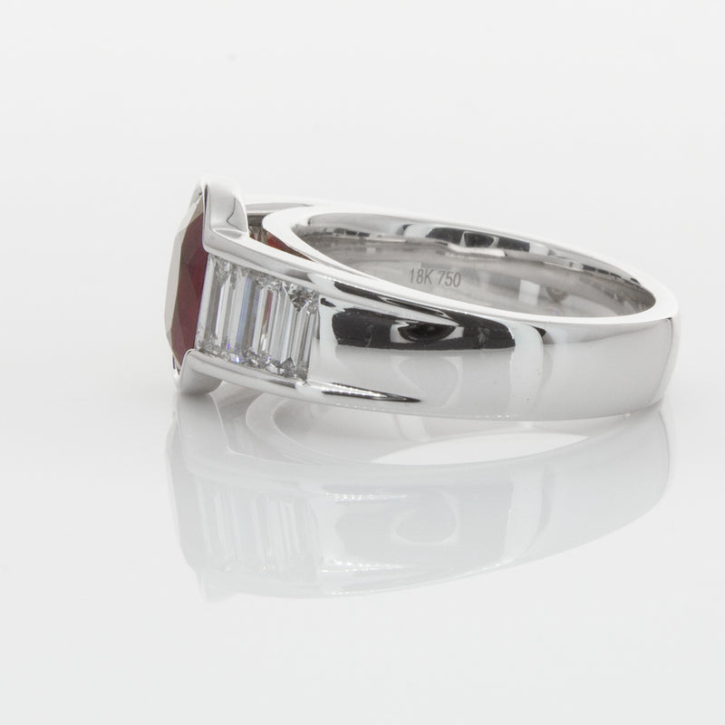 18ct White Gold Ruby & Diamond Ring-Ring-Walker & Hall
