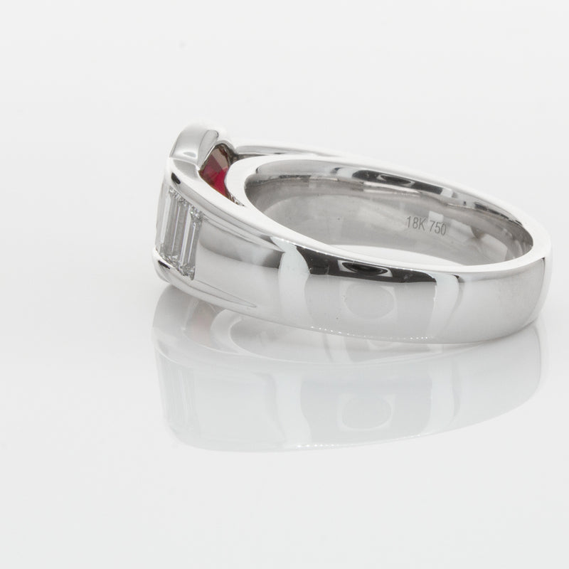 18ct White Gold Ruby & Diamond Ring-Ring-Walker & Hall