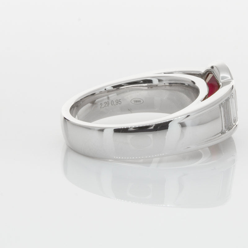 18ct White Gold Ruby & Diamond Ring-Ring-Walker & Hall