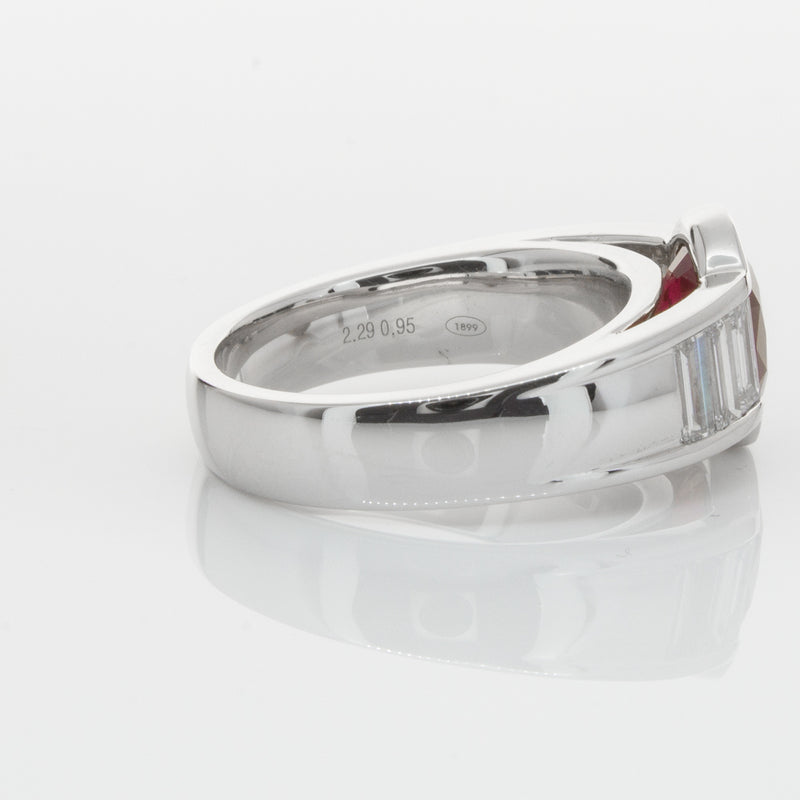 18ct White Gold Ruby & Diamond Ring-Ring-Walker & Hall