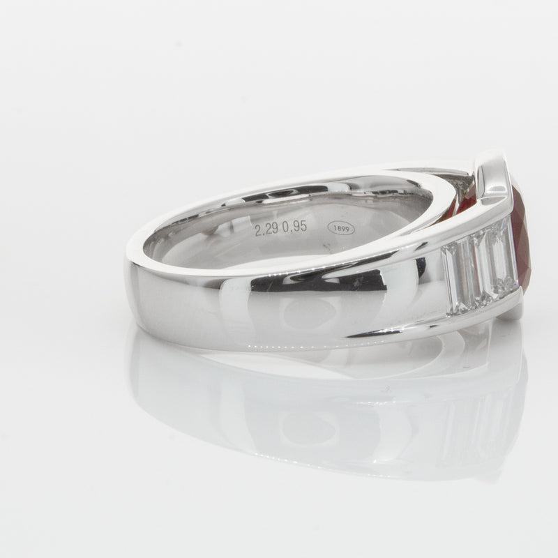 18ct White Gold Ruby & Diamond Ring-Ring-Walker & Hall