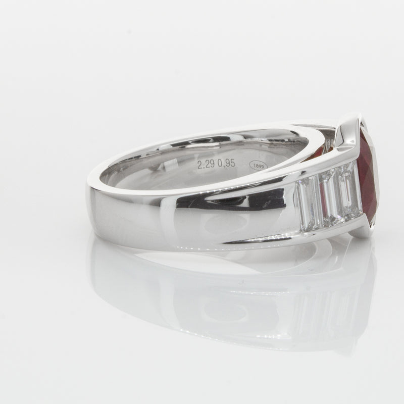 18ct White Gold Ruby & Diamond Ring-Ring-Walker & Hall