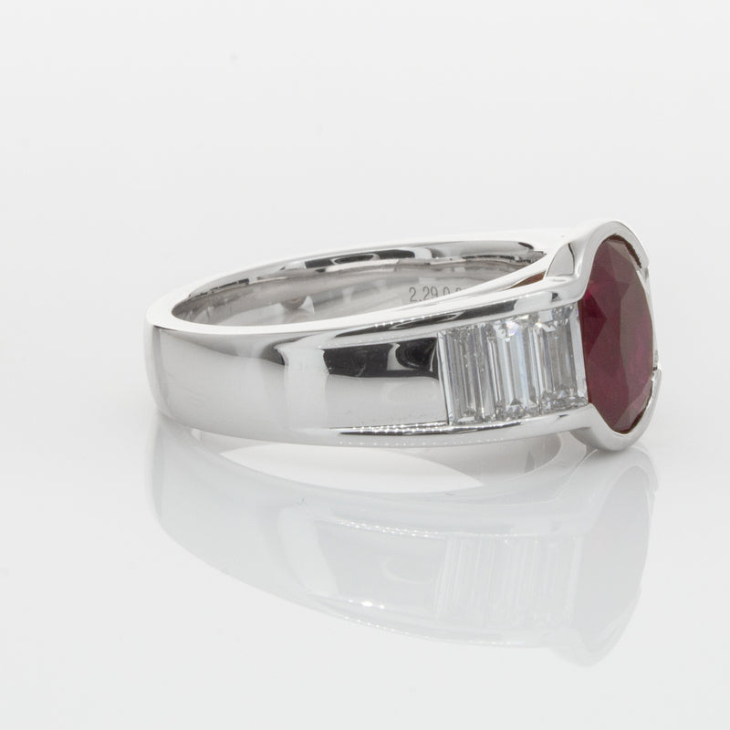 18ct White Gold Ruby & Diamond Ring-Ring-Walker & Hall