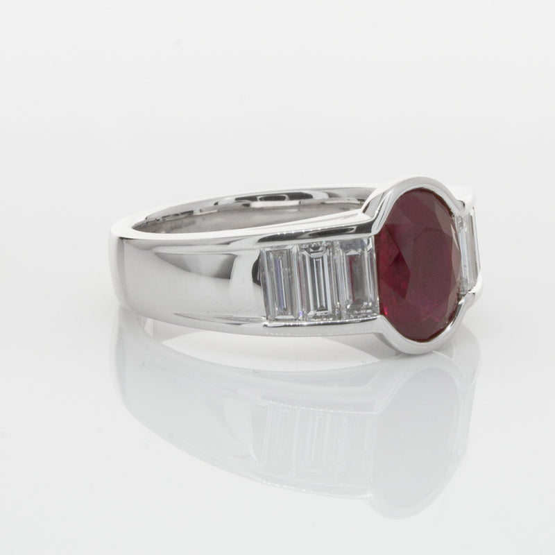 18ct White Gold Ruby & Diamond Ring-Ring-Walker & Hall