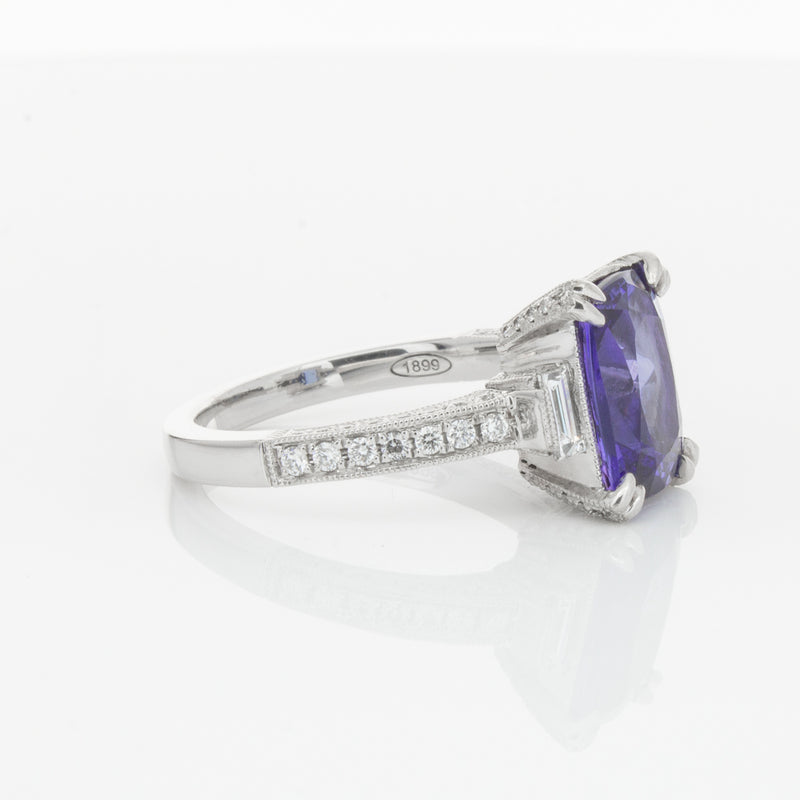 18ct White Gold Tanzanite & Diamond Ring-Ring-Walker & Hall