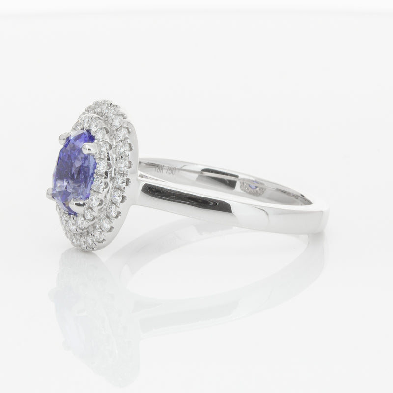 18ct White Gold 1.58ct Sapphire & Diamond Ring-Ring-Walker & Hall