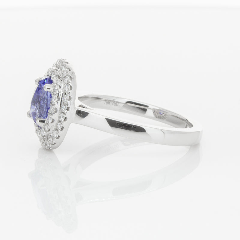 18ct White Gold 1.58ct Sapphire & Diamond Ring-Ring-Walker & Hall