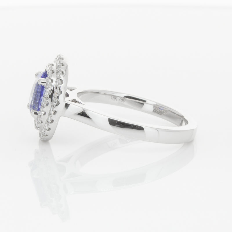 18ct White Gold 1.58ct Sapphire & Diamond Ring-Ring-Walker & Hall