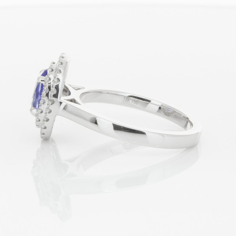 18ct White Gold 1.58ct Sapphire & Diamond Ring-Ring-Walker & Hall