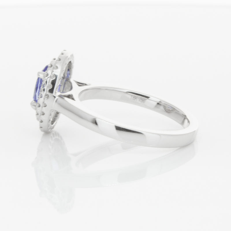 18ct White Gold 1.58ct Sapphire & Diamond Ring-Ring-Walker & Hall