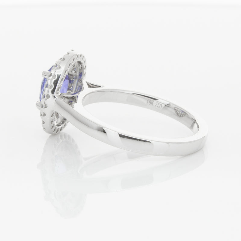 18ct White Gold 1.58ct Sapphire & Diamond Ring-Ring-Walker & Hall