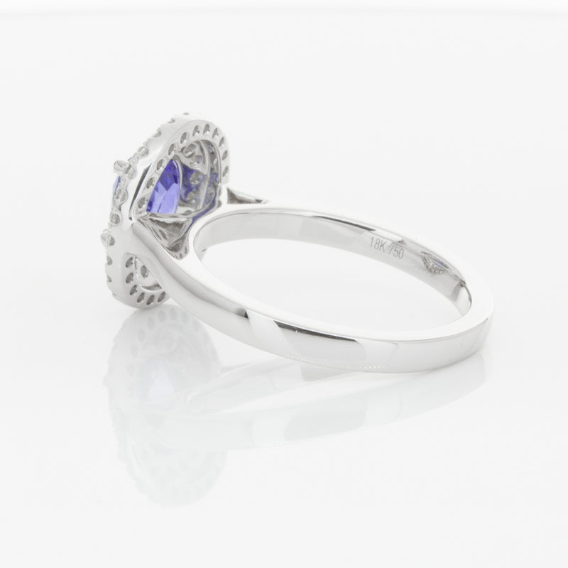 18ct White Gold 1.58ct Sapphire & Diamond Ring-Ring-Walker & Hall