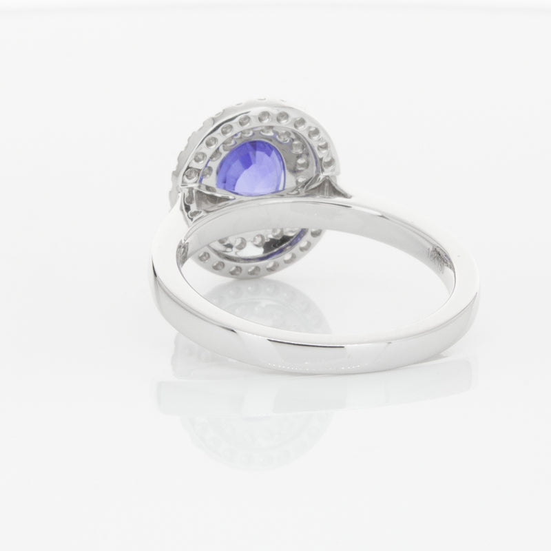 18ct White Gold 1.58ct Sapphire & Diamond Ring-Ring-Walker & Hall