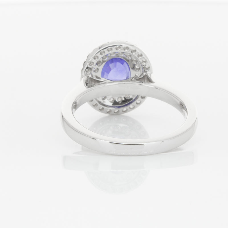 18ct White Gold 1.58ct Sapphire & Diamond Ring-Ring-Walker & Hall