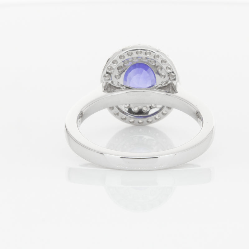 18ct White Gold 1.58ct Sapphire & Diamond Ring-Ring-Walker & Hall