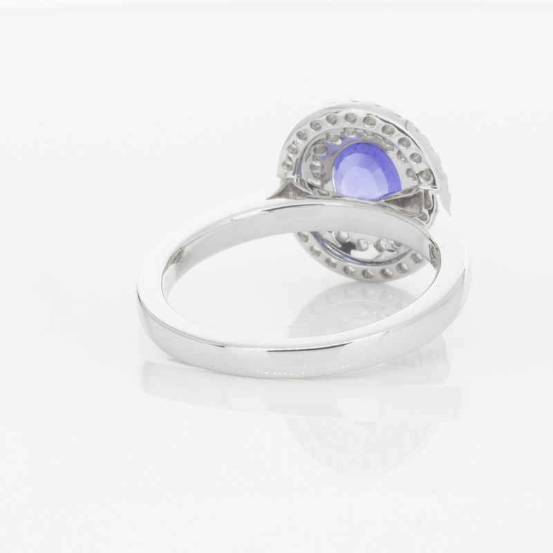 18ct White Gold 1.58ct Sapphire & Diamond Ring-Ring-Walker & Hall