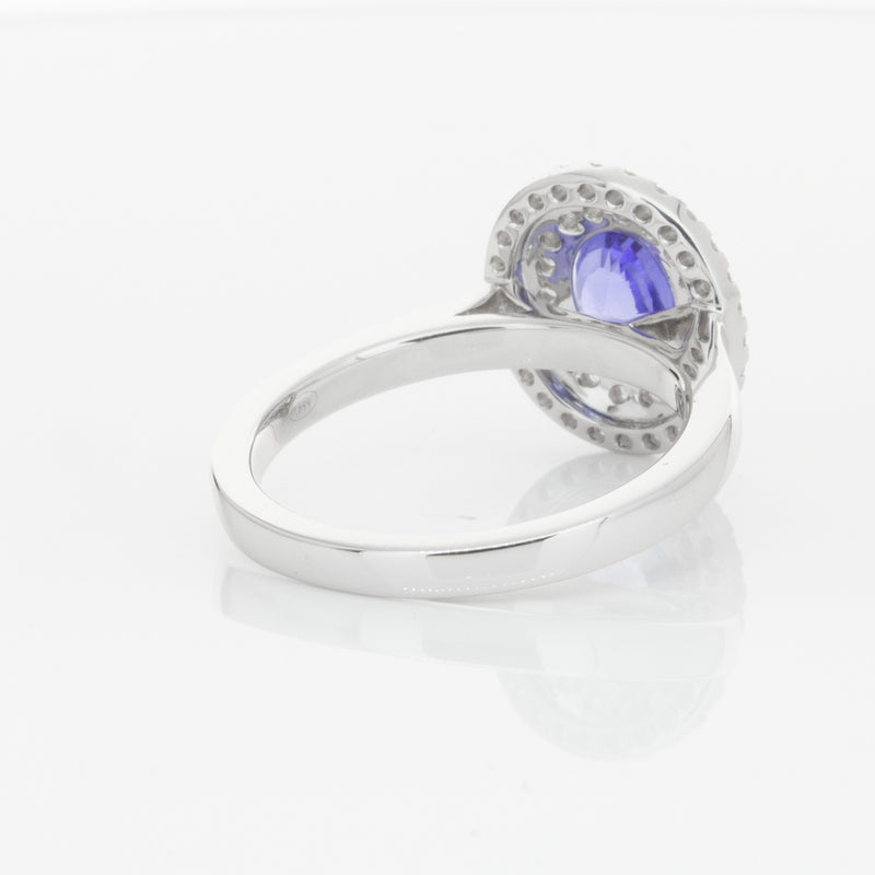 18ct White Gold 1.58ct Sapphire & Diamond Ring-Ring-Walker & Hall