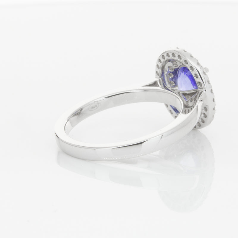 18ct White Gold 1.58ct Sapphire & Diamond Ring-Ring-Walker & Hall