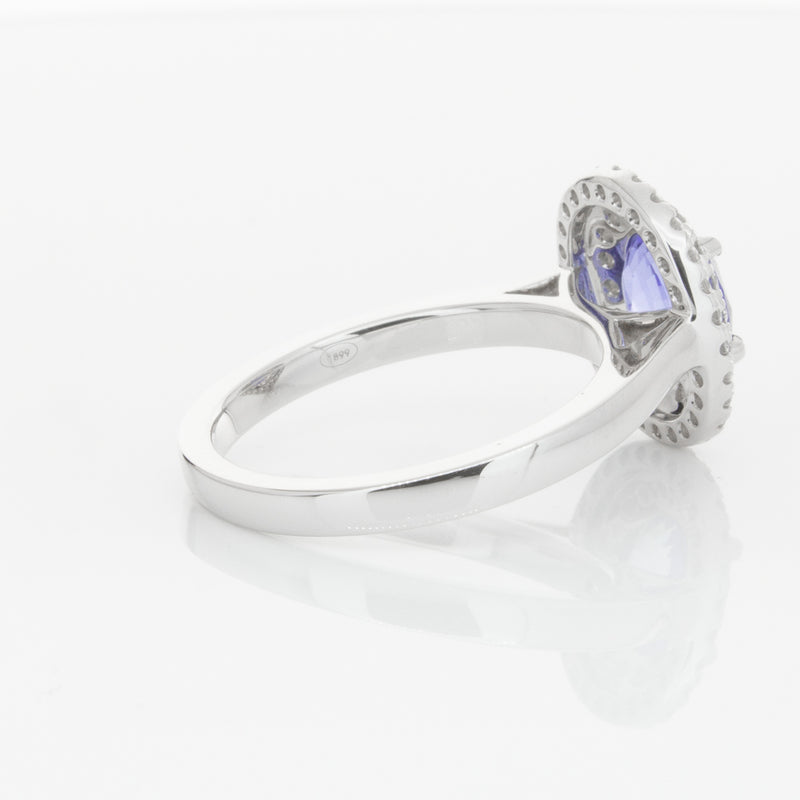 18ct White Gold 1.58ct Sapphire & Diamond Ring-Ring-Walker & Hall