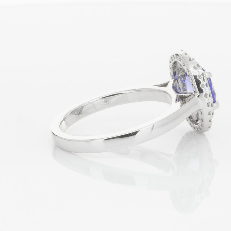 18ct White Gold 1.58ct Sapphire & Diamond Ring-Ring-Walker & Hall