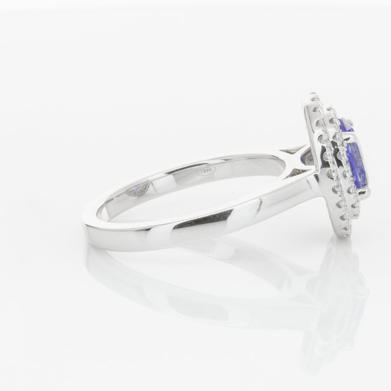 18ct White Gold 1.58ct Sapphire & Diamond Ring-Ring-Walker & Hall