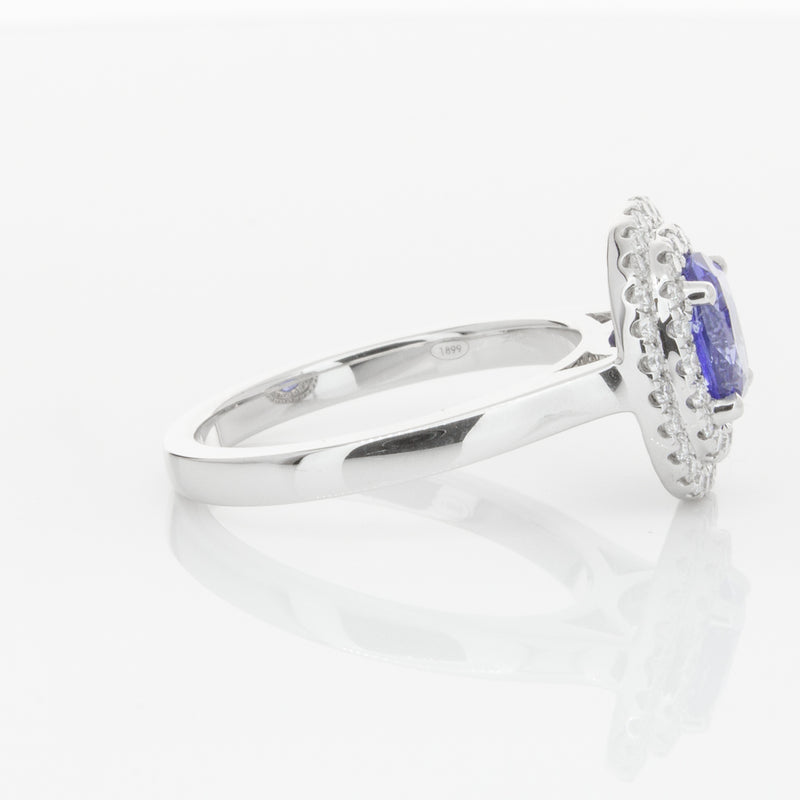 18ct White Gold 1.58ct Sapphire & Diamond Ring-Ring-Walker & Hall