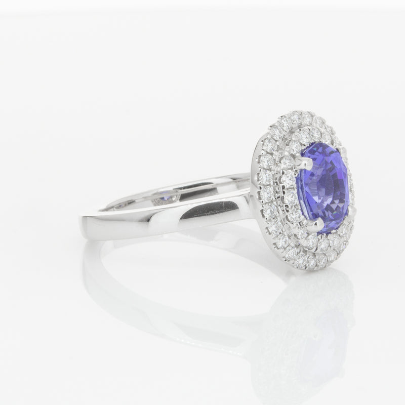 18ct White Gold 1.58ct Sapphire & Diamond Ring-Ring-Walker & Hall
