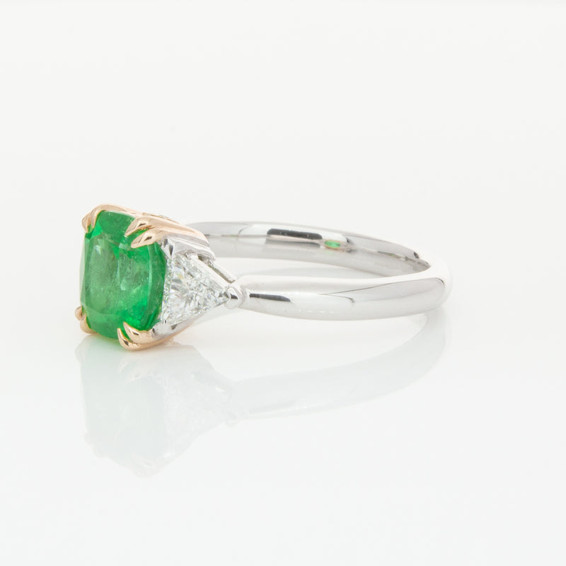 18ct White & Yellow Gold 1.78ct Emerald & Diamond Ring-Ring-Walker & Hall