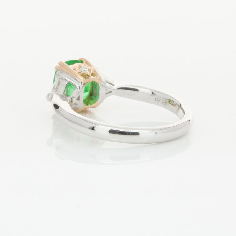 18ct White & Yellow Gold 1.78ct Emerald & Diamond Ring-Ring-Walker & Hall