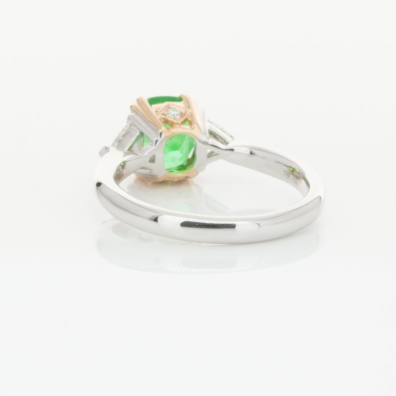 18ct White & Yellow Gold 1.78ct Emerald & Diamond Ring-Ring-Walker & Hall