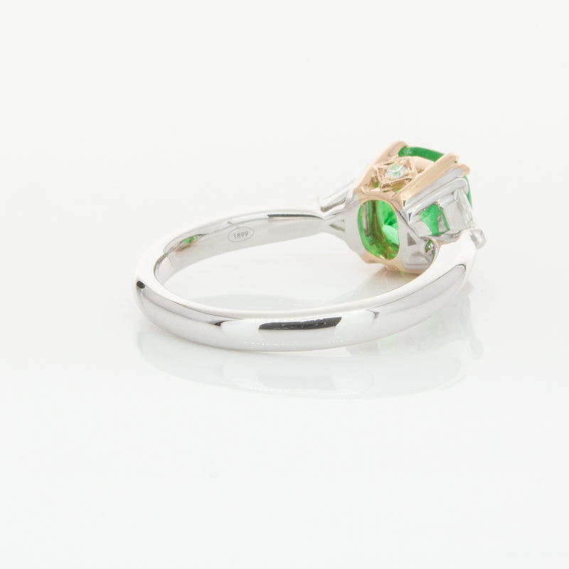18ct White & Yellow Gold 1.78ct Emerald & Diamond Ring-Ring-Walker & Hall