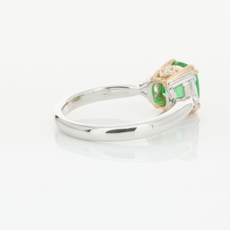 18ct White & Yellow Gold 1.78ct Emerald & Diamond Ring-Ring-Walker & Hall