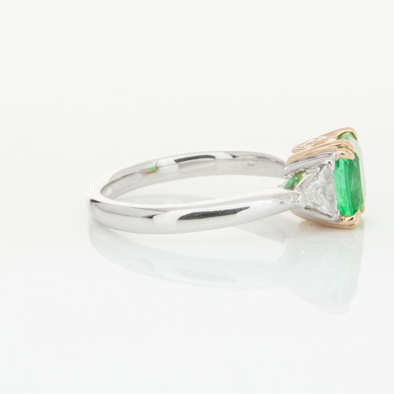 18ct White & Yellow Gold 1.78ct Emerald & Diamond Ring-Ring-Walker & Hall