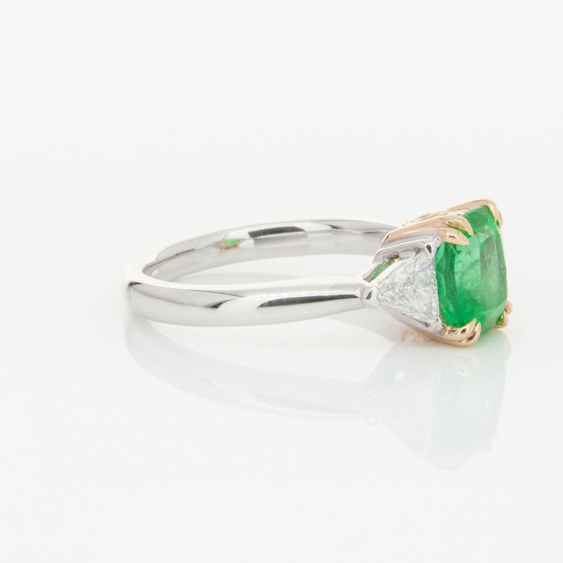 18ct White & Yellow Gold 1.78ct Emerald & Diamond Ring-Ring-Walker & Hall