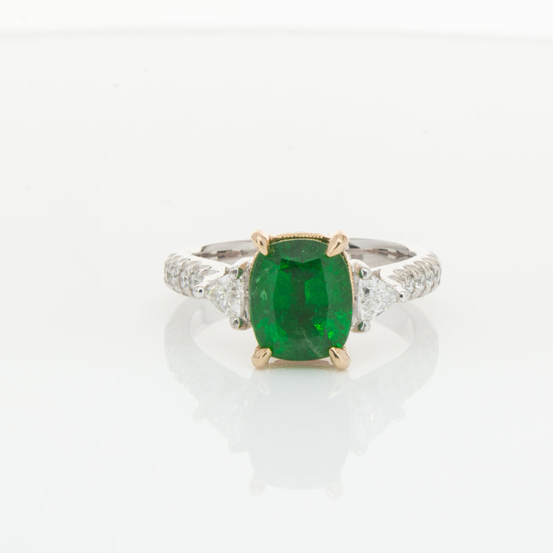 18ct White & Yellow Gold 2.67ct Emerald & Diamond Ring-Ring-Walker & Hall
