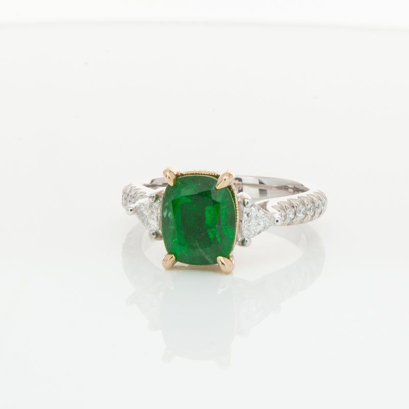 18ct White & Yellow Gold 2.67ct Emerald & Diamond Ring-Ring-Walker & Hall
