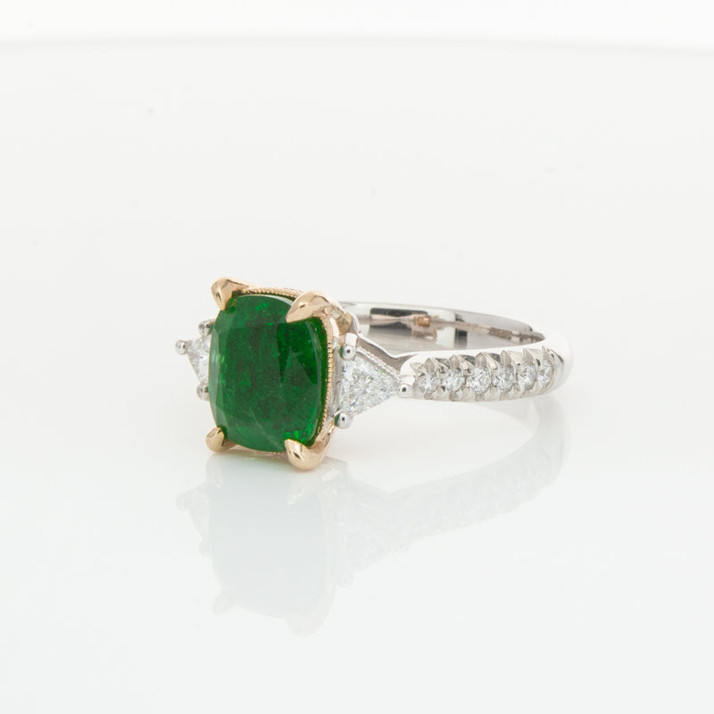 18ct White & Yellow Gold 2.67ct Emerald & Diamond Ring-Ring-Walker & Hall