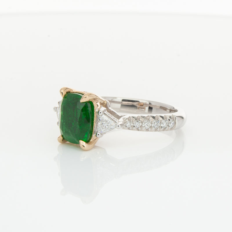 18ct White & Yellow Gold 2.67ct Emerald & Diamond Ring - Walker & Hall