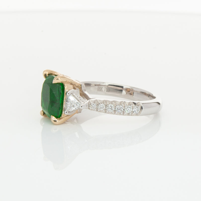 18ct White & Yellow Gold 2.67ct Emerald & Diamond Ring-Ring-Walker & Hall
