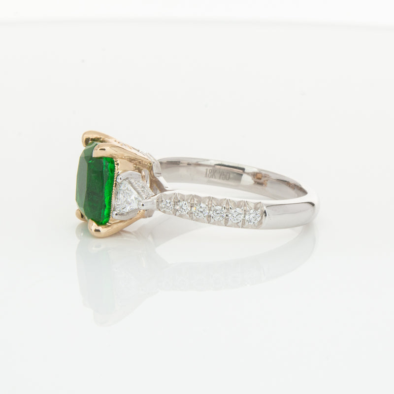 18ct White & Yellow Gold 2.67ct Emerald & Diamond Ring-Ring-Walker & Hall