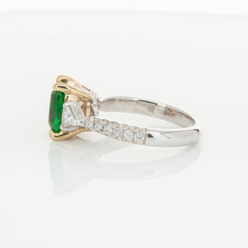 18ct White & Yellow Gold 2.67ct Emerald & Diamond Ring-Ring-Walker & Hall