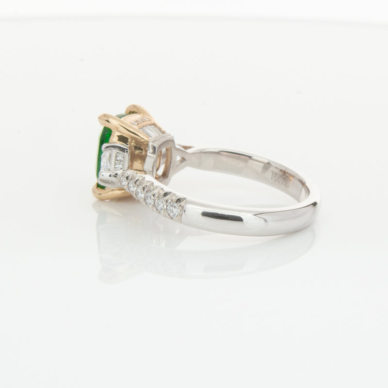 18ct White & Yellow Gold 2.67ct Emerald & Diamond Ring-Ring-Walker & Hall