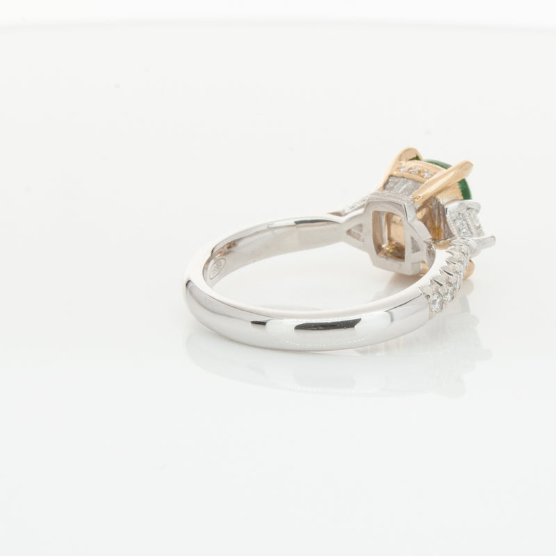 18ct White & Yellow Gold 2.67ct Emerald & Diamond Ring-Ring-Walker & Hall