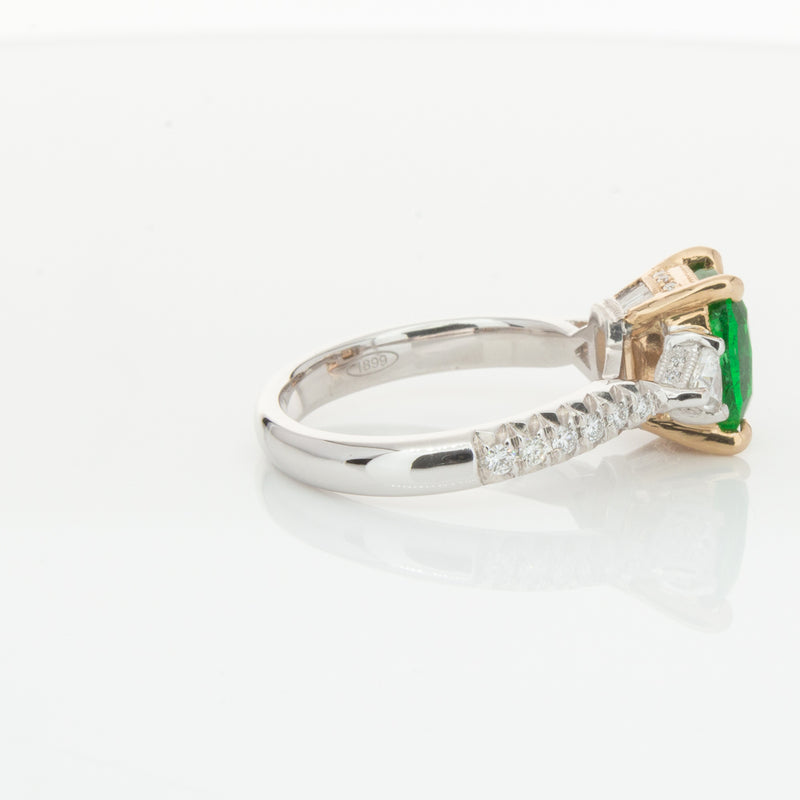 18ct White & Yellow Gold 2.67ct Emerald & Diamond Ring-Ring-Walker & Hall