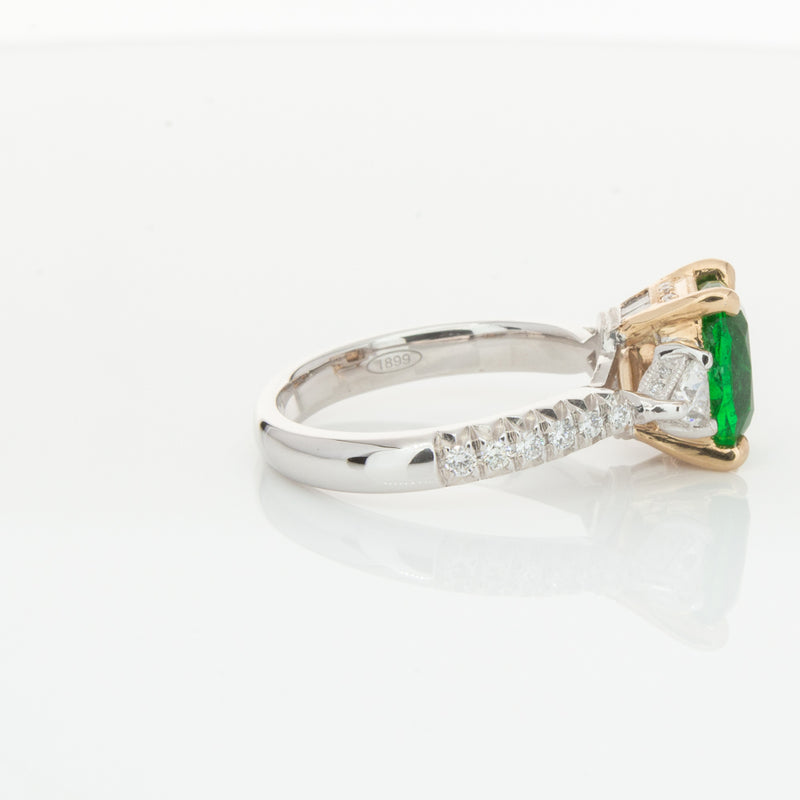 18ct White & Yellow Gold 2.67ct Emerald & Diamond Ring-Ring-Walker & Hall