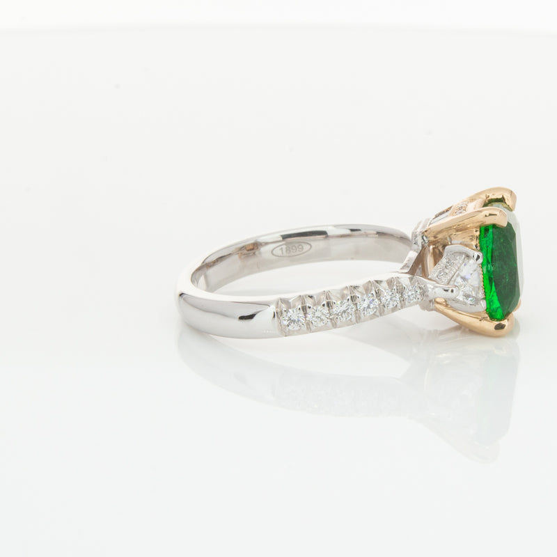 18ct White & Yellow Gold 2.67ct Emerald & Diamond Ring-Ring-Walker & Hall