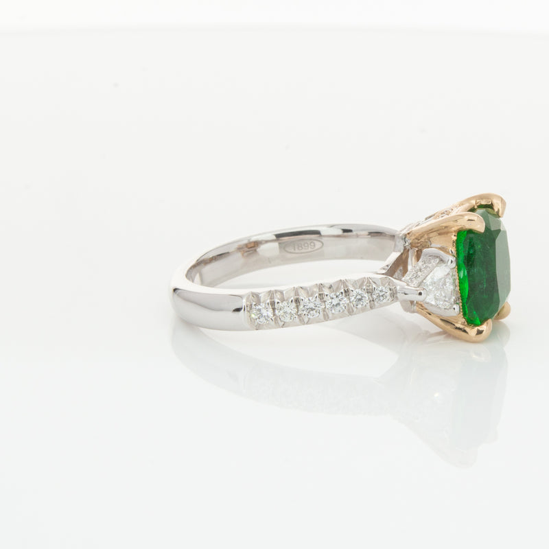 18ct White & Yellow Gold 2.67ct Emerald & Diamond Ring-Ring-Walker & Hall