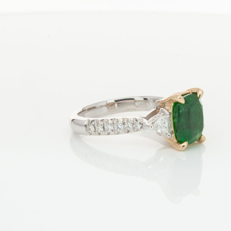 18ct White & Yellow Gold 2.67ct Emerald & Diamond Ring-Ring-Walker & Hall