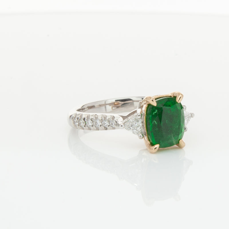 18ct White & Yellow Gold 2.67ct Emerald & Diamond Ring-Ring-Walker & Hall